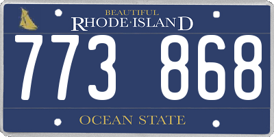 RI license plate 773868