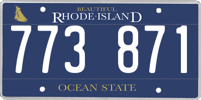 RI license plate 773871