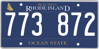 RI license plate 773872