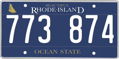 RI license plate 773874
