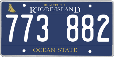 RI license plate 773882