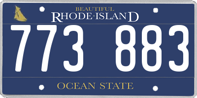 RI license plate 773883