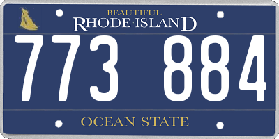 RI license plate 773884