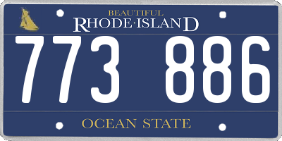RI license plate 773886