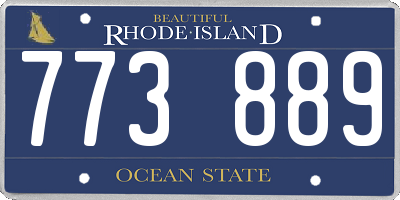 RI license plate 773889