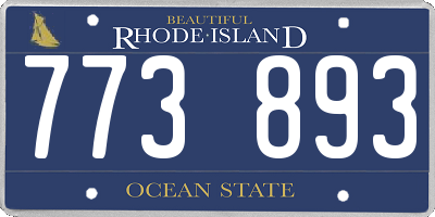RI license plate 773893