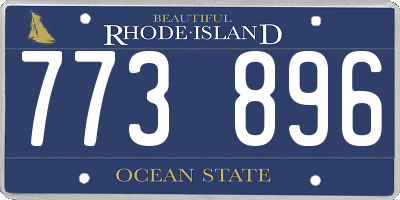 RI license plate 773896
