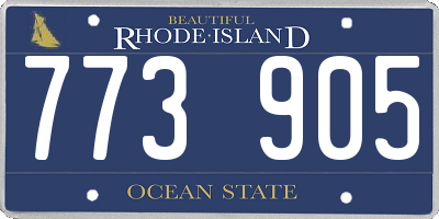 RI license plate 773905