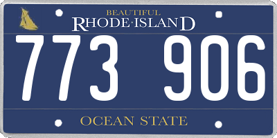 RI license plate 773906