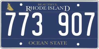 RI license plate 773907