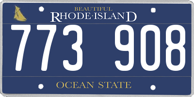 RI license plate 773908