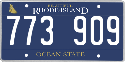 RI license plate 773909