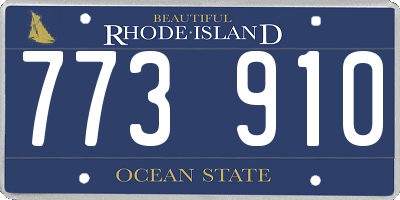 RI license plate 773910