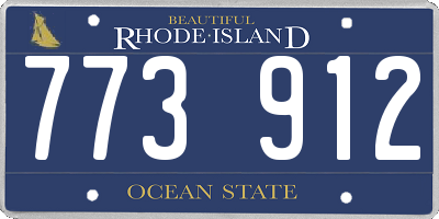 RI license plate 773912