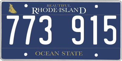 RI license plate 773915