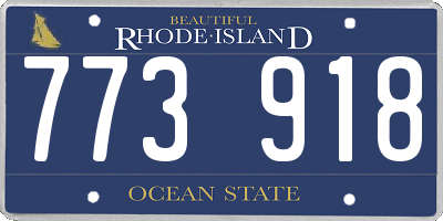 RI license plate 773918