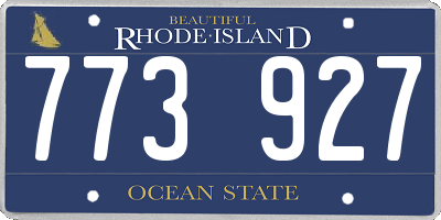 RI license plate 773927