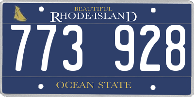 RI license plate 773928