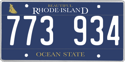 RI license plate 773934