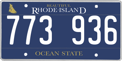 RI license plate 773936