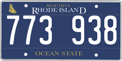 RI license plate 773938