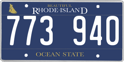 RI license plate 773940