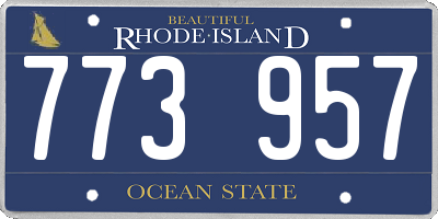 RI license plate 773957