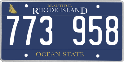 RI license plate 773958