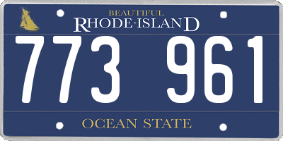 RI license plate 773961