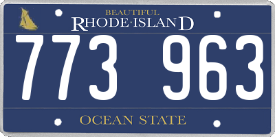 RI license plate 773963