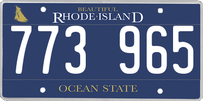 RI license plate 773965