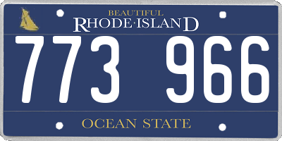 RI license plate 773966