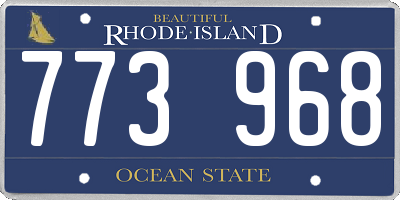 RI license plate 773968