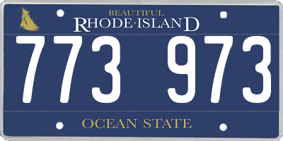 RI license plate 773973