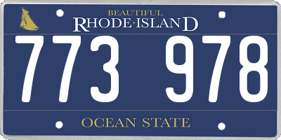 RI license plate 773978