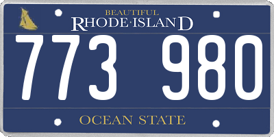 RI license plate 773980