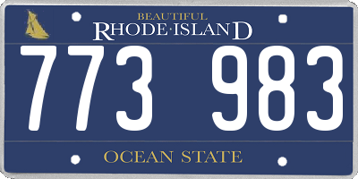 RI license plate 773983