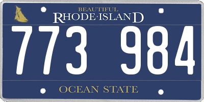 RI license plate 773984