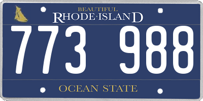 RI license plate 773988