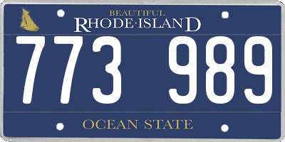 RI license plate 773989
