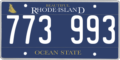 RI license plate 773993
