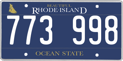 RI license plate 773998