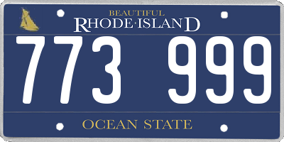 RI license plate 773999