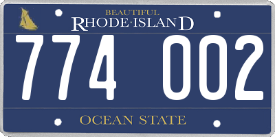 RI license plate 774002