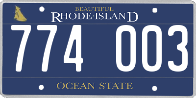 RI license plate 774003