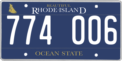 RI license plate 774006