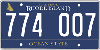 RI license plate 774007