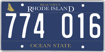 RI license plate 774016