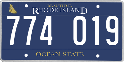 RI license plate 774019