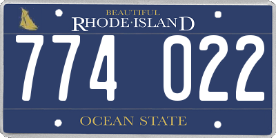 RI license plate 774022